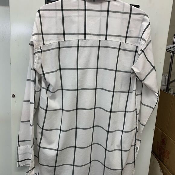Abercrombie & Fitch blouse white grey checks small - Picture 7 of 8